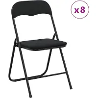 vidaXL Klappstuhl 8 Stk. Samt Schwarz 48 x 44 x 78 cm