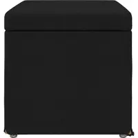 vidaXL Hocker Schwarz 61 x 41 x 40 cm Stoff und Pressholz