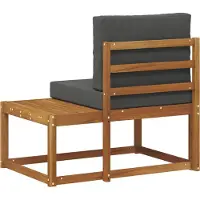 vidaXL Outdoor End Sofa mit Kissen Natur und Anthrazit 91 x 63 x 73 cm