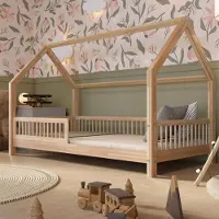 Crazy Pine Hausbett 160x80 cm – Montessori Kinderbett aus massivem Kiefernholz – Sicheres Kinderbett - Leichter Aufbau - Crazy Polly