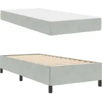 vidaXL Bettrahmen Hellgrau 90 x 200 cm Stoff