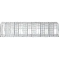 vidaXL Gabionen Hochbeet 2 Stk. 260 x 60 x 55 cm Verzinkter Stahl