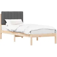 vidaXL Bettgestell mit gepolstertem Kopfteil Dunkelgrau 80 x 200 cm