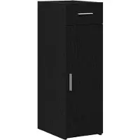 vidaXL Sideboard mit Schubladen Schwarz Eichen-Optik 30 x 42,5 x 93 cm