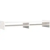 vidaXL Monitorständer Weiß 100x27x15 cm Massivholz Kiefer