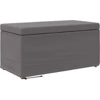 vidaXL Hocker Grau 81 x 41 x 40 cm Kunstleder und Engineering Holz
