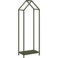 vidaXL Brennholzregal Olivgrün 40x25x120 cm Kaltgewalzter Stahl