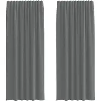 vidaXL Voile Vorhänge mit Stangentaschen 2 Stk. Dunkelgrau