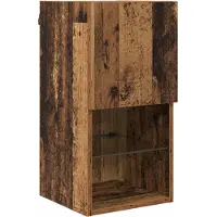 vidaXL TV-Wandregale mit LED-Lichtleisten 4 pcs Altholz Holzwerkstoff