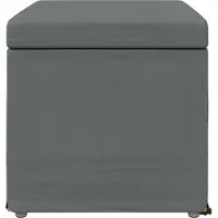 vidaXL Hocker Dunkelgrau 61 x 41 x 40 cm Stoff und Pressholz
