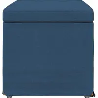 vidaXL Hocker Blau 61 x 41 x 40 cm Stoff und Pressholz