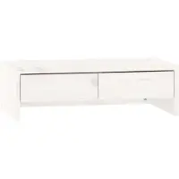 vidaXL Monitorständer Weiß 50x27x15 cm Massivholz Kiefer