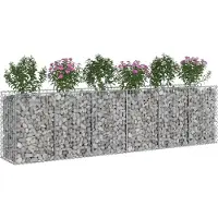 vidaXL Gabionen-Hochbeet 2 Stk. 300 x 50 x 80 cm Verzinkter Stahl