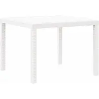 vidaXL Gartentisch Weiß 100 x 100 x 73 cm Poly-Rattan