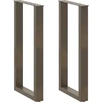 vidaXL Bartischbeine U-Form 2 Stk. Naturstahl 40x(90-91) cm Stahl