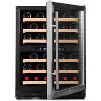 Sublime Market Connect 50 Flaschen. Schwarzer Weinkühlschrank 2 Zonen