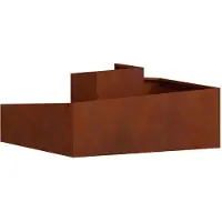 vidaXL Garten-Pflanzgefäß Braun 100 x 100 x 50 cm Wetterfeststahl