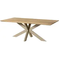 MASSIVMOEBEL24.DE MASSIVMOEBEL24 Esstisch Mango 180x90x74 natur lackiert / Epoxid schwarz, Kreuzgestell silber matt EPOXY