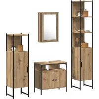 vidaXL Badezimmermöbel-Set 4 stk. Artisan-Eiche 33 x 33 x 185,5 cm