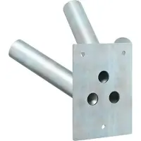 vidaXL Fahnen Pole Holde Silber 10,5 x 7,5 x 0,2 cm Stahl