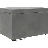 vidaXL Hocker Dunkelgrau 61 x 41 x 40 cm Samt und Engineering Holz