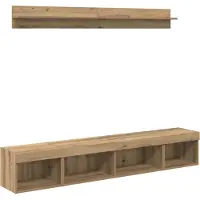 vidaXL TV-Wandregal-Set mit LED 5 pcs Artisan-Eiche Holzwerkstoff