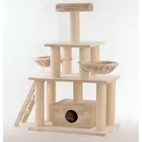 Animal-design XXL Katzen-Kratzbaum HULK für große schwere Katzen stabil massiv, Farbe:beige