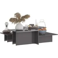vidaXL Couchtische 2 Stk. Hochglanz-Grau 111,5x50x33 cm Holzwerkstoff