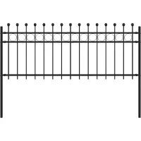 vidaXL Ringzaun TILBURG 200 x 130 cm Pulverbeschichteter Stahl Schwarz