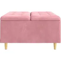 vidaXL Ottoman mit Stauraum Rosa 80 x 80 x 45 cm Samt