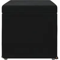 vidaXL Hocker Schwarz 61 x 41 x 40 cm Samt und Engineering Holz