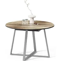 Livinity Esstisch Firenze, 120 x 120 cm ausziehbar, Eiche rustikal/Grau/Grau