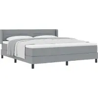 vidaXL Boxspringbett mit Kopfteil Hellgrau 200 x 180 cm Stoff