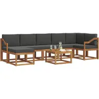 vidaXL Outdoor-Sofagarnitur 8 stk. Natur und Anthrazit