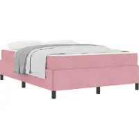 vidaXL Bettrahmen Rosa 160 x 200 cm Stoff