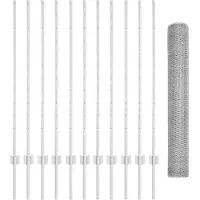 vidaXL Sechseckzaun mit Pfosten 25 x 1,2 m Verzinkter Stahl Silber