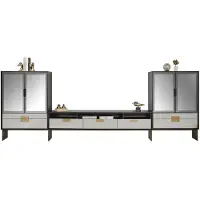 Xl Moebel Gmbh Wohnwand TV-Schrank 2x Vitrine Wohnzimmer Set Wohnmöbel Neu weiß 3tlg.