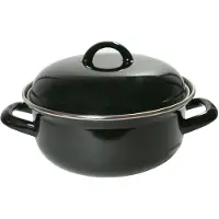 Ottosimon Braadpan emaille zwart - Schmortopf 22 cm 3 Liter Stahl PFAS-frei