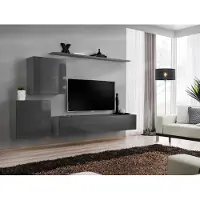 Xl Moebel Gmbh Wohnzimmer Modern Stil Wohnwände 4tlg Set Sideboard Grau Regal Neu