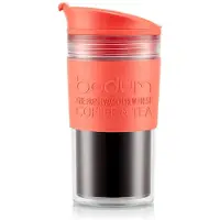 Bodum Thermobecher Travel Mug doppelwandig mit Silikonrand Orange 350 ml