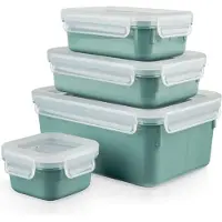 Tefal CLIP & CLOSE N1031010, Box, Rechteckig, Grün, Transparent, Polypropylen (PP), Thermoplastisches Elastomer (TPE), Deutschland, 163 mm