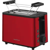Grundig TA 8340 Toaster Brötchenaufsatz Automatische Brotzentrierung Rot