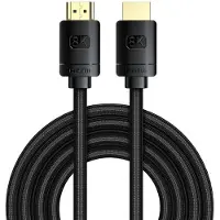 Baseus HDMI 2.1 Kabel 8K 60 Hz 48 Gbps / 4K 120 Hz / 2K 144 Hz 3D eARC QMS Dynamic HDR VRR ALLM 3 m Schwarz (CAKGQ-L01)