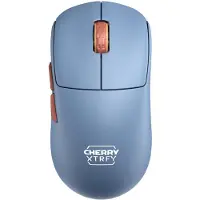 Cherry M68 Wireless, rechts, RF Wireless, 26000 DPI, Schwarz, Blau, Braun