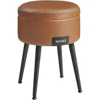 Vasagle Sitzhocker mit Stauraum rund karamellbraun