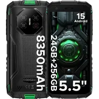 Doogee Fire 3 Ultra Robustes Android 15‑Smartphone mit 8350 mAh, 5,5 Zoll HD+, Octa‑Core, 24 GB + 256 GB, wasserdicht, Nachtsichtkamera, Fingerabdruck‑Entsperrung, NFC, IP68/IP69K