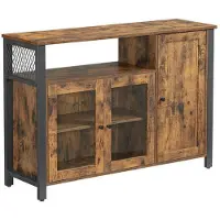 Vasagle Industrielles Sideboard, 110 cm Breite, MDF-Material, 3 Schubladen, 2 Regale