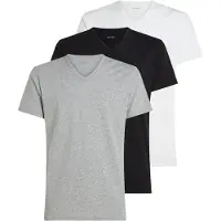 Calvin Klein Lv00nb4186 Kurzarm-unterhemd Mit V-ausschnitt 3 Einheiten