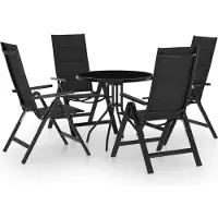 vidaXL 5-tlg. Bistro-Set Schwarz und Anthrazit