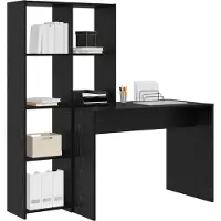 vidaXL Schreibtisch mit Regal Schwarz Eichen-Optik 138,5 x 55 x 143 cm